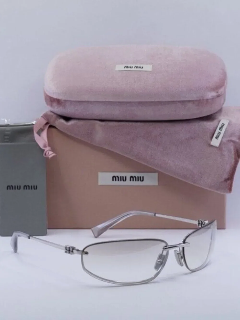 Miu Miu MUA50S 1BC8H1 Rectangle Sunglasses - Silver